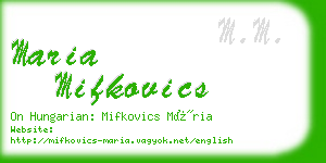 maria mifkovics business card